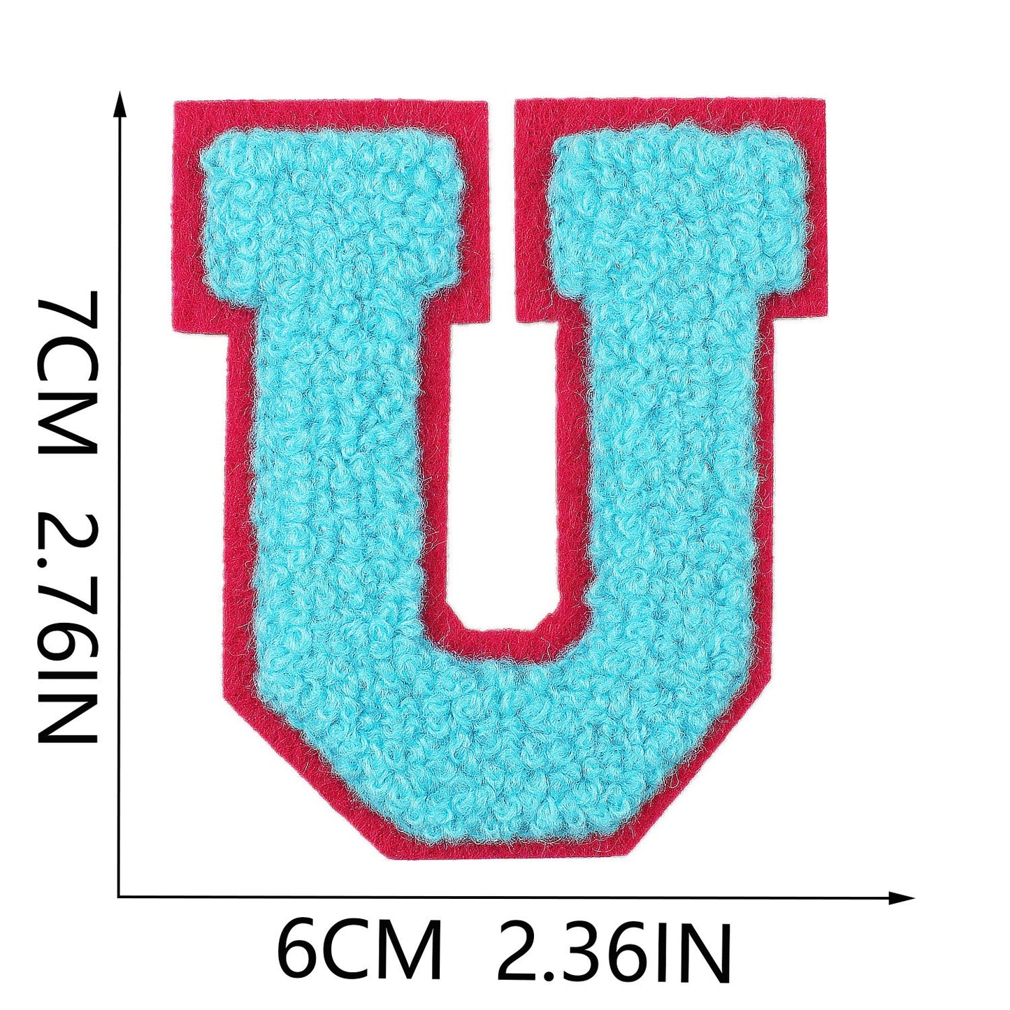7cm Chenille Buchstaben A–Z Patch Aufnäher Aufbügelbar Kleidung Taschen DIY Farbmix 2 Mehrfarbig