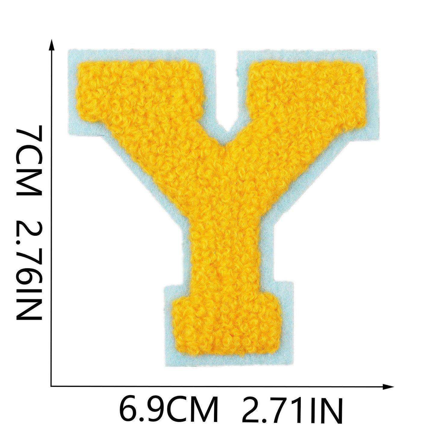 7cm Chenille Buchstaben A–Z Patch Aufnäher Aufbügelbar Kleidung Taschen DIY Farbmix 2 Mehrfarbig