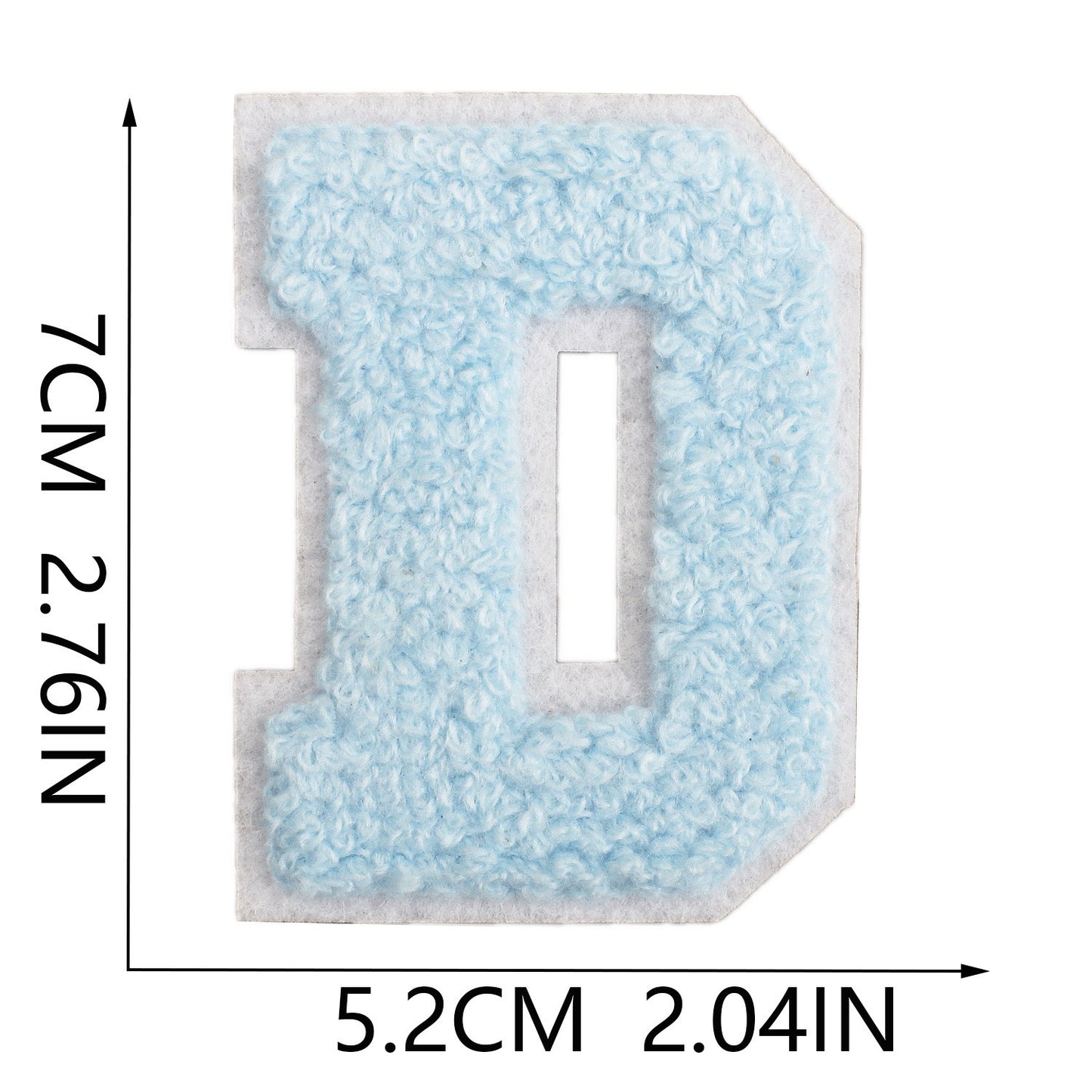 Hellblau 7cm Buchstaben A–Z Chenille Aufnäher Patches zum Aufbügeln für Kleidung DIY