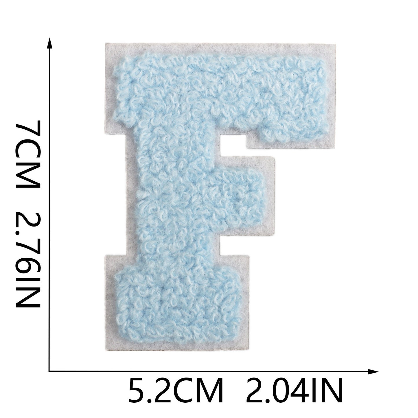Hellblau 7cm Buchstaben A–Z Chenille Aufnäher Patches zum Aufbügeln für Kleidung DIY