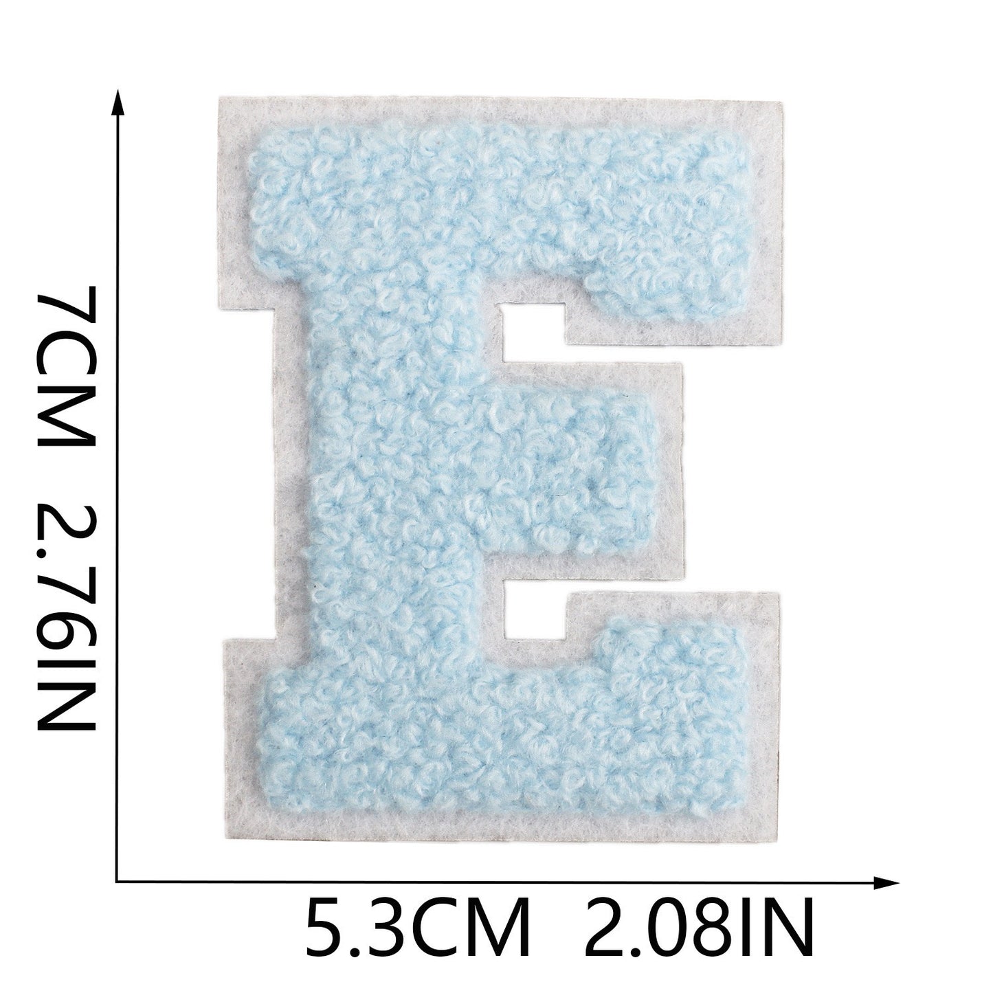 Hellblau 7cm Buchstaben A–Z Chenille Aufnäher Patches zum Aufbügeln für Kleidung DIY