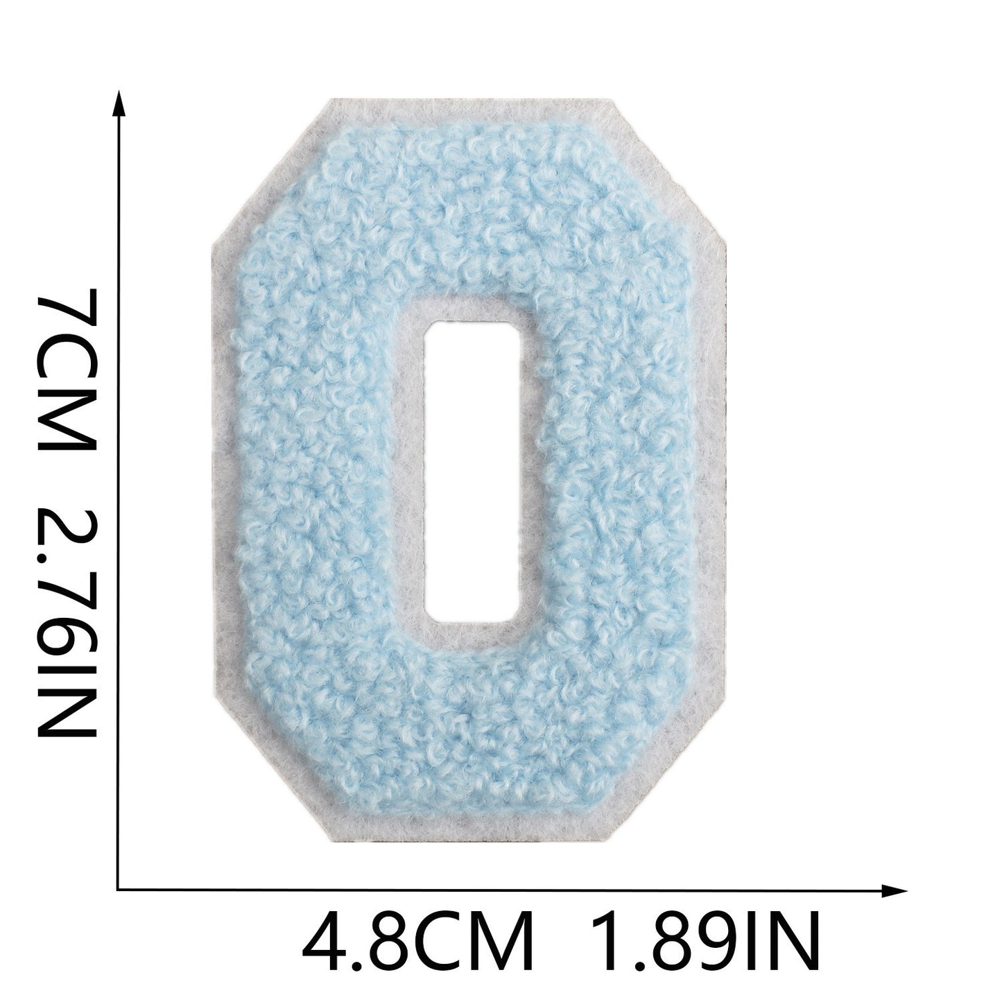Hellblau 7cm Buchstaben A–Z Chenille Aufnäher Patches zum Aufbügeln für Kleidung DIY