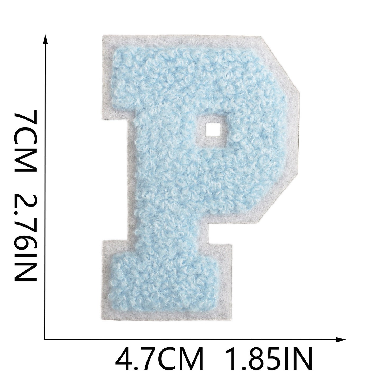 Hellblau 7cm Buchstaben A–Z Chenille Aufnäher Patches zum Aufbügeln für Kleidung DIY