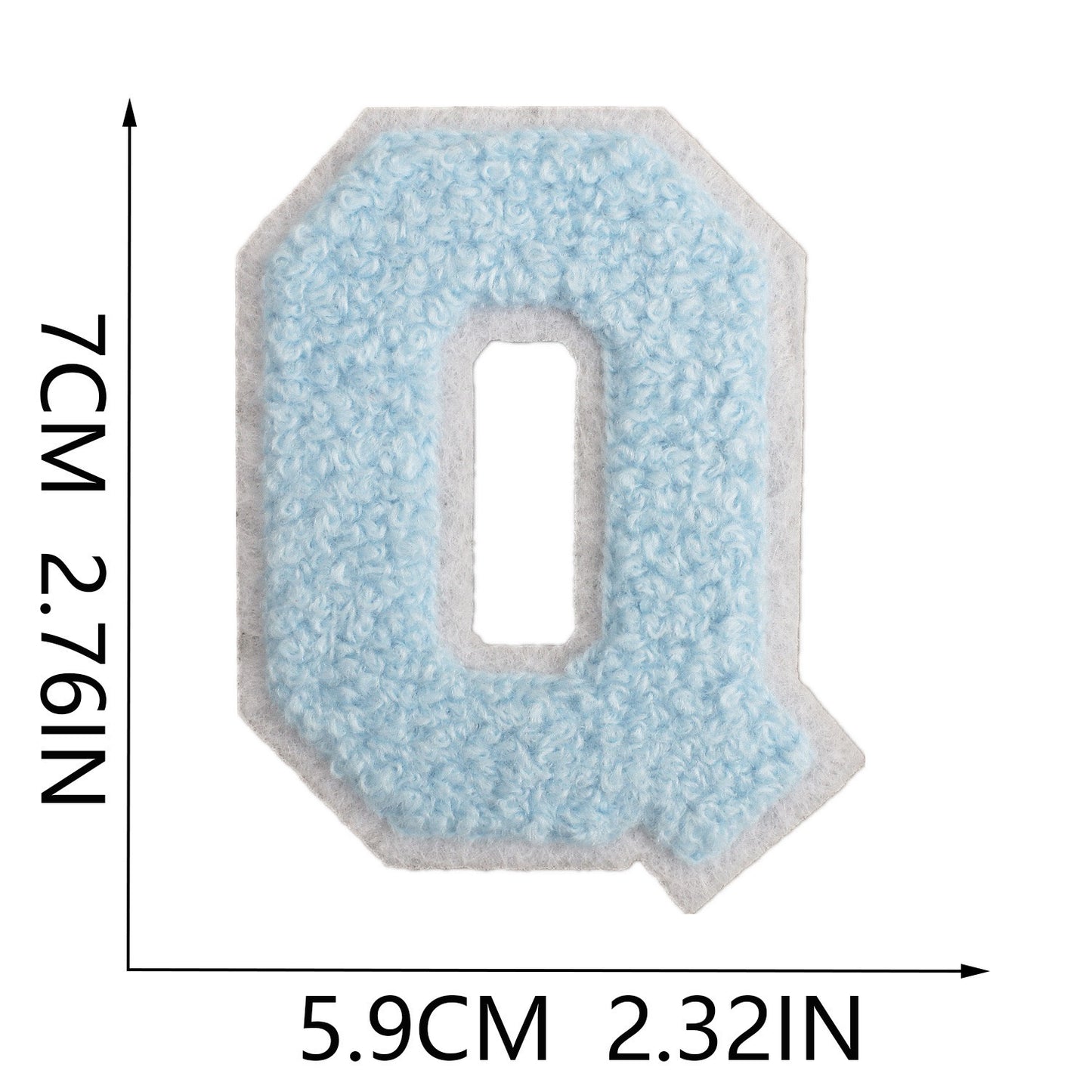 Hellblau 7cm Buchstaben A–Z Chenille Aufnäher Patches zum Aufbügeln für Kleidung DIY