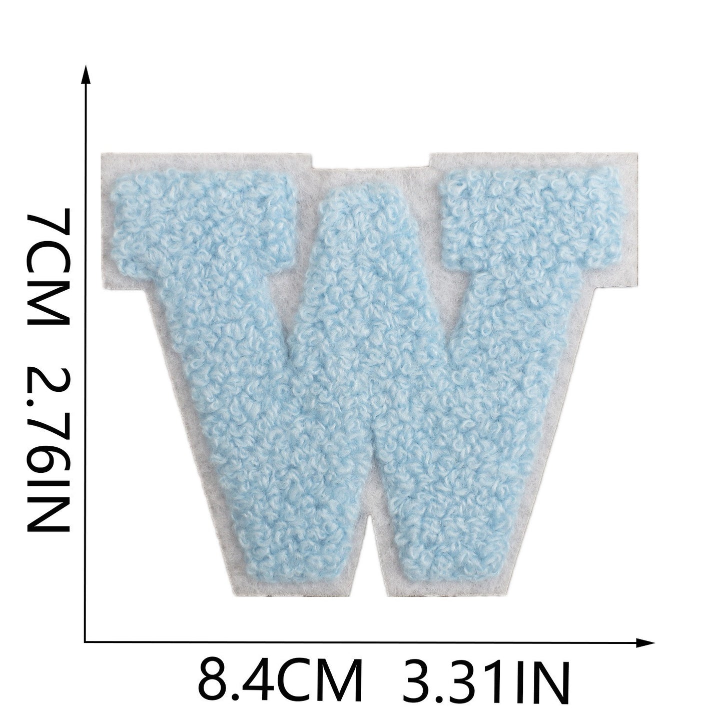 Hellblau 7cm Buchstaben A–Z Chenille Aufnäher Patches zum Aufbügeln für Kleidung DIY