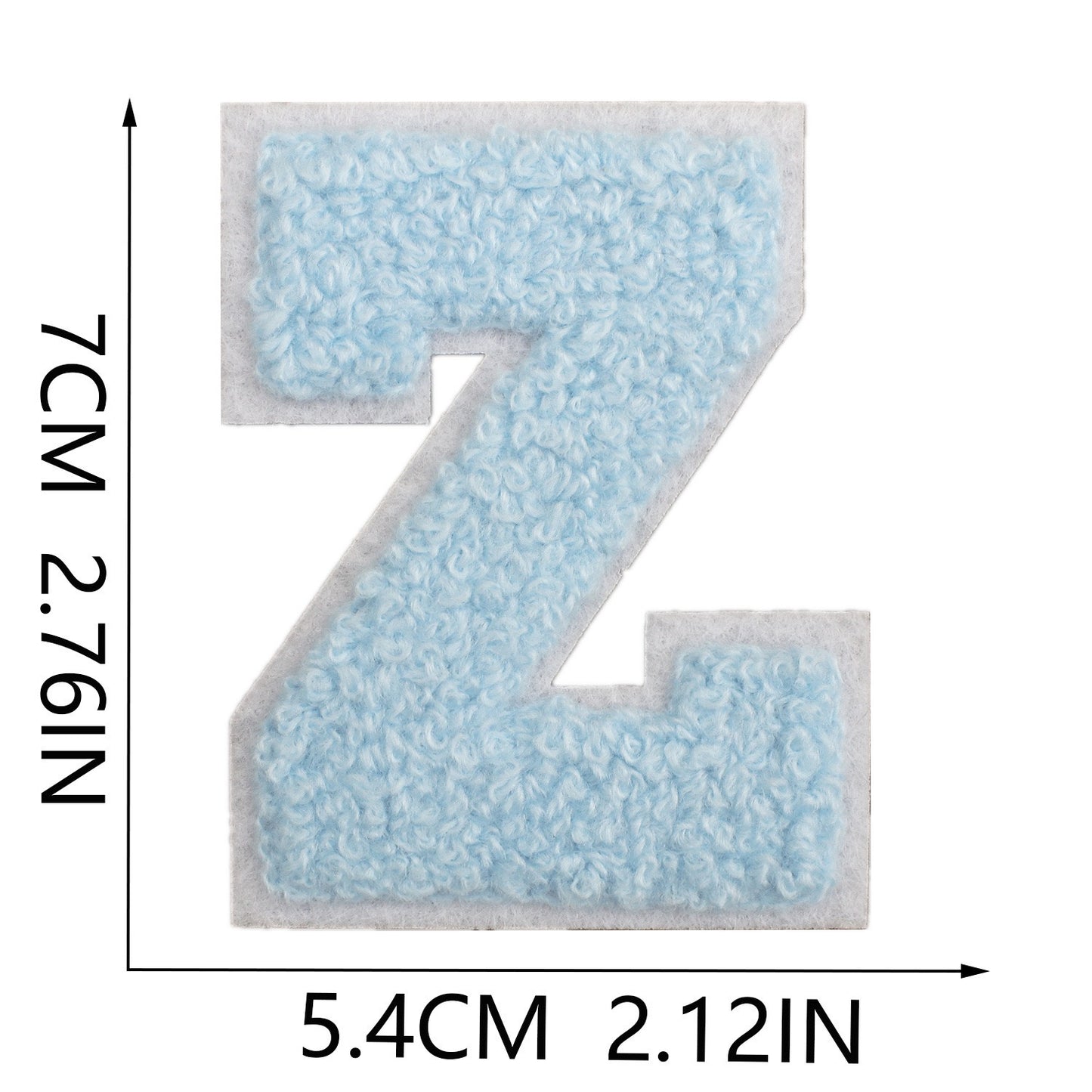 Hellblau 7cm Buchstaben A–Z Chenille Aufnäher Patches zum Aufbügeln für Kleidung DIY