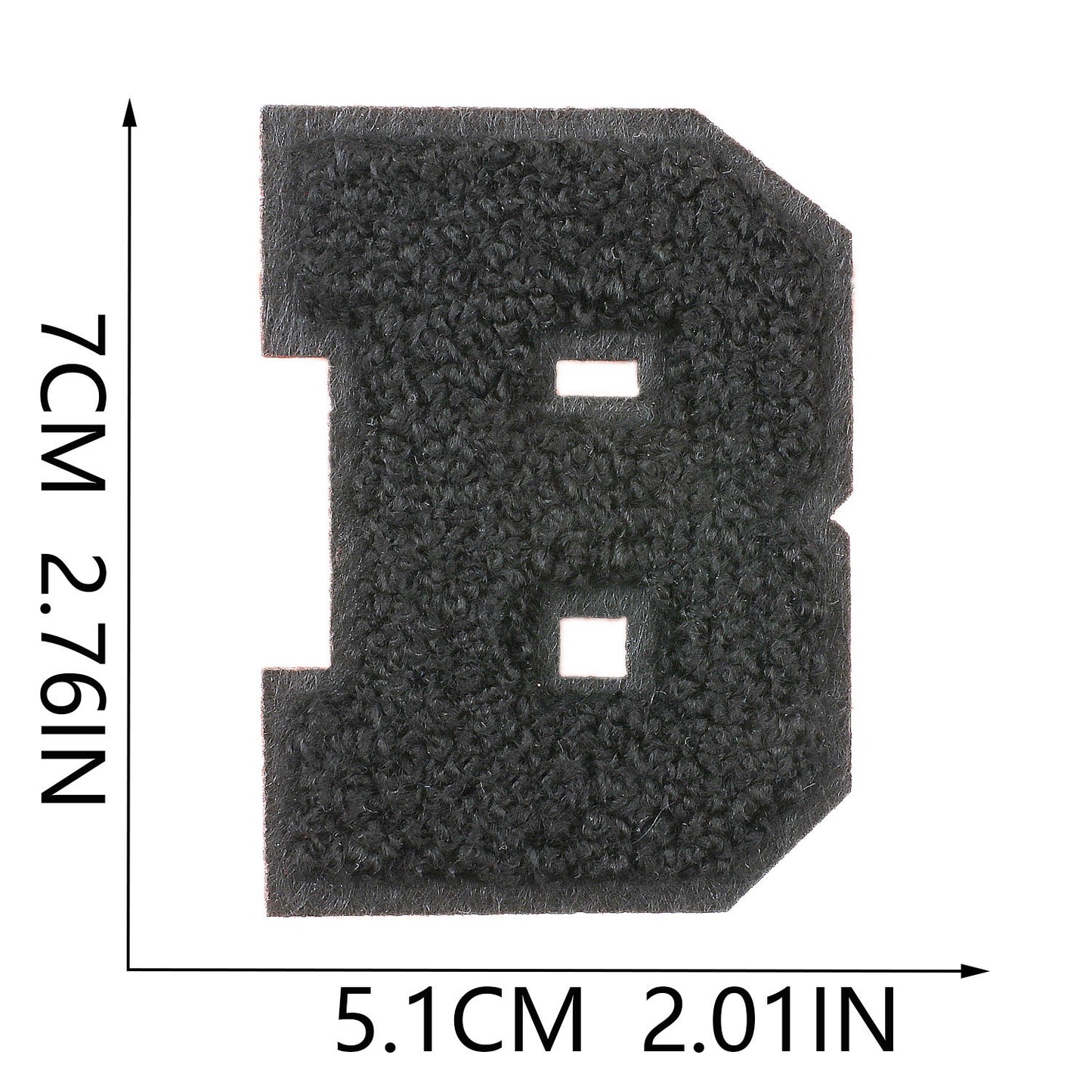 Schwarz 7cm Buchstaben A–Z Chenille Aufnäher Patches zum Aufbügeln für Kleidung DIY