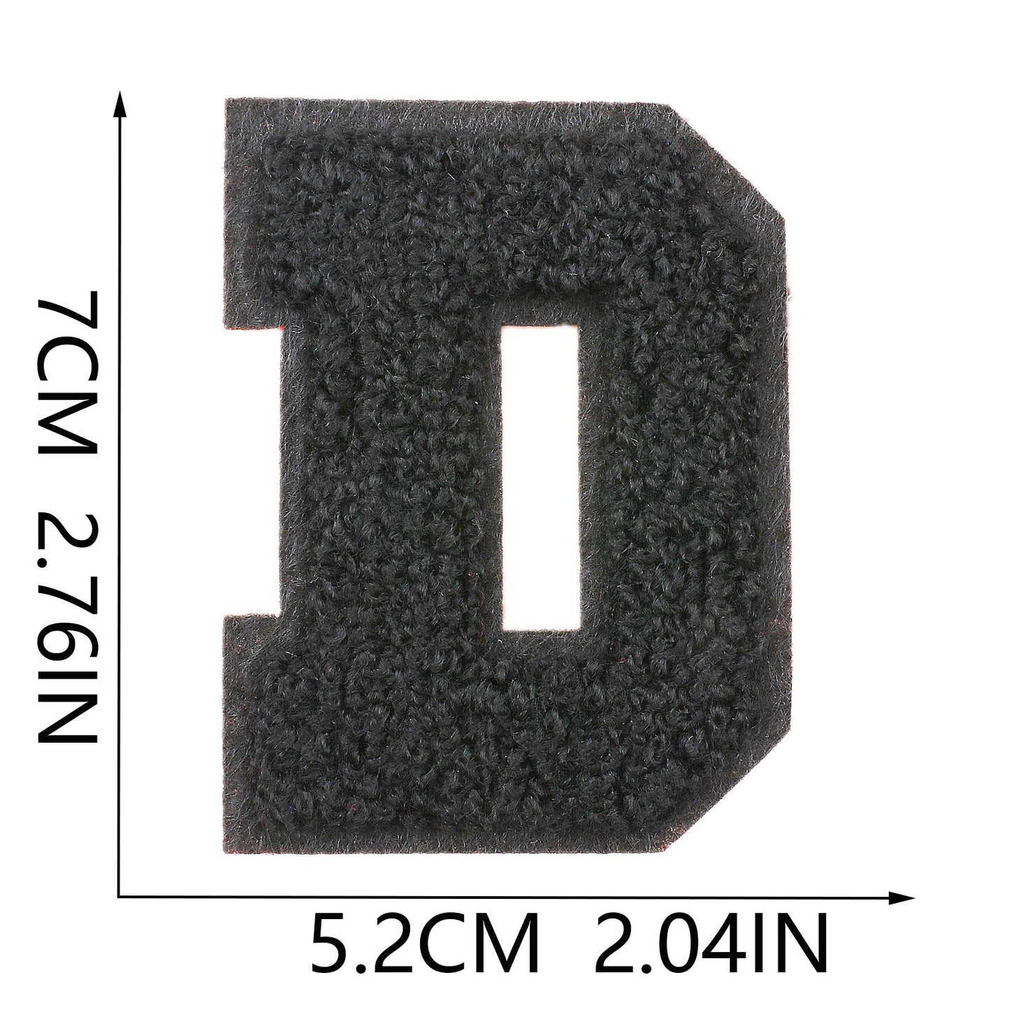 Schwarz 7cm Buchstaben A–Z Chenille Aufnäher Patches zum Aufbügeln für Kleidung DIY