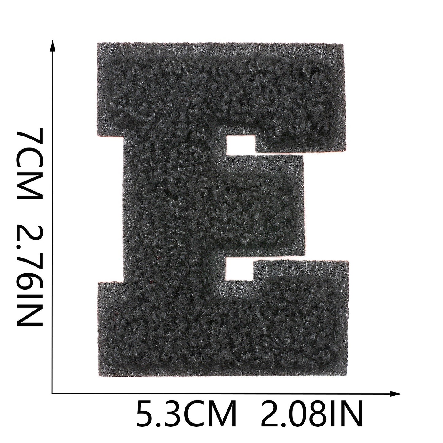Schwarz 7cm Buchstaben A–Z Chenille Aufnäher Patches zum Aufbügeln für Kleidung DIY