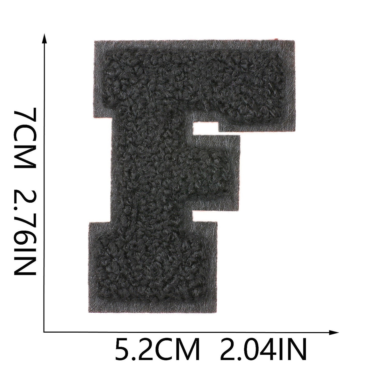 Schwarz 7cm Buchstaben A–Z Chenille Aufnäher Patches zum Aufbügeln für Kleidung DIY