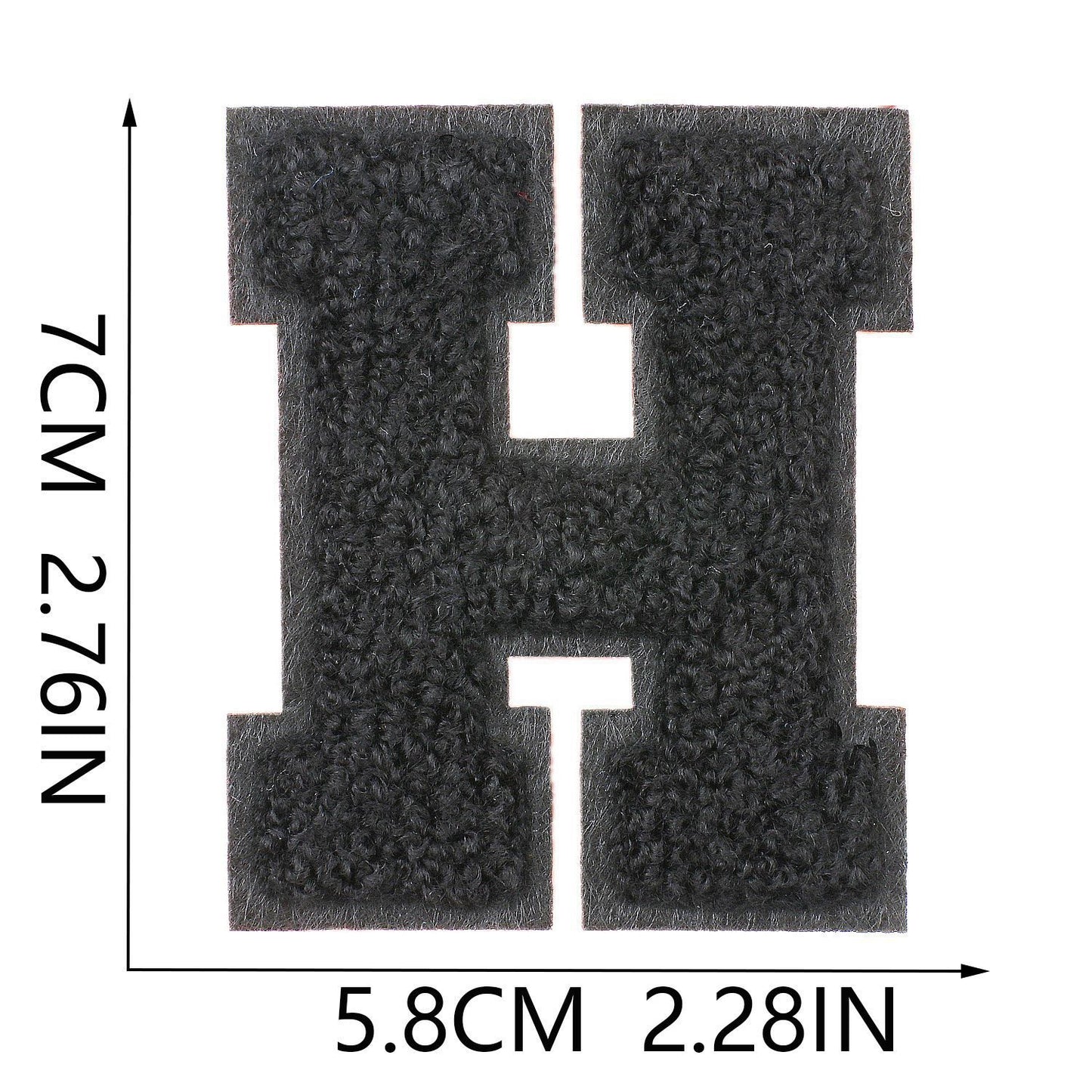 Schwarz 7cm Buchstaben A–Z Chenille Aufnäher Patches zum Aufbügeln für Kleidung DIY