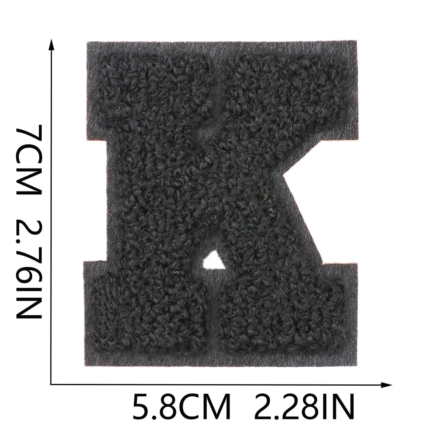 Schwarz 7cm Buchstaben A–Z Chenille Aufnäher Patches zum Aufbügeln für Kleidung DIY