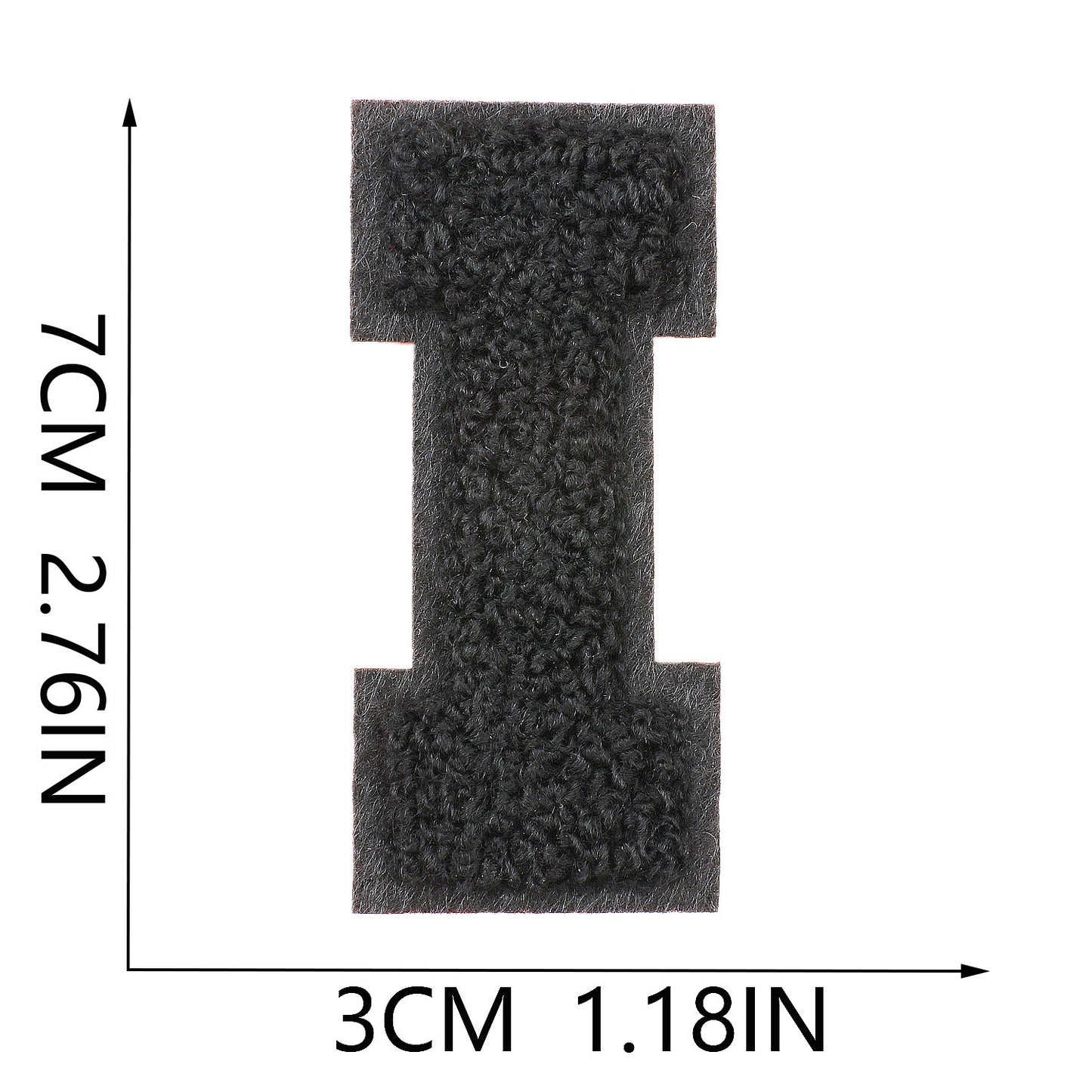 Schwarz 7cm Buchstaben A–Z Chenille Aufnäher Patches zum Aufbügeln für Kleidung DIY