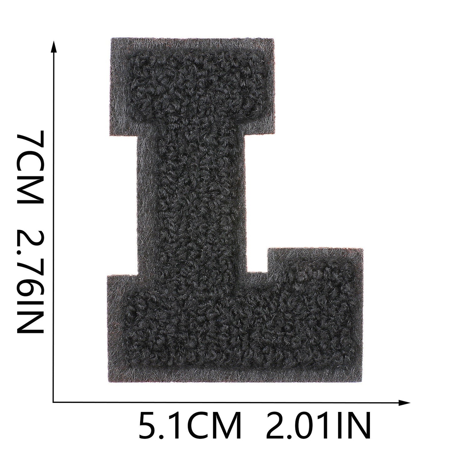 Schwarz 7cm Buchstaben A–Z Chenille Aufnäher Patches zum Aufbügeln für Kleidung DIY