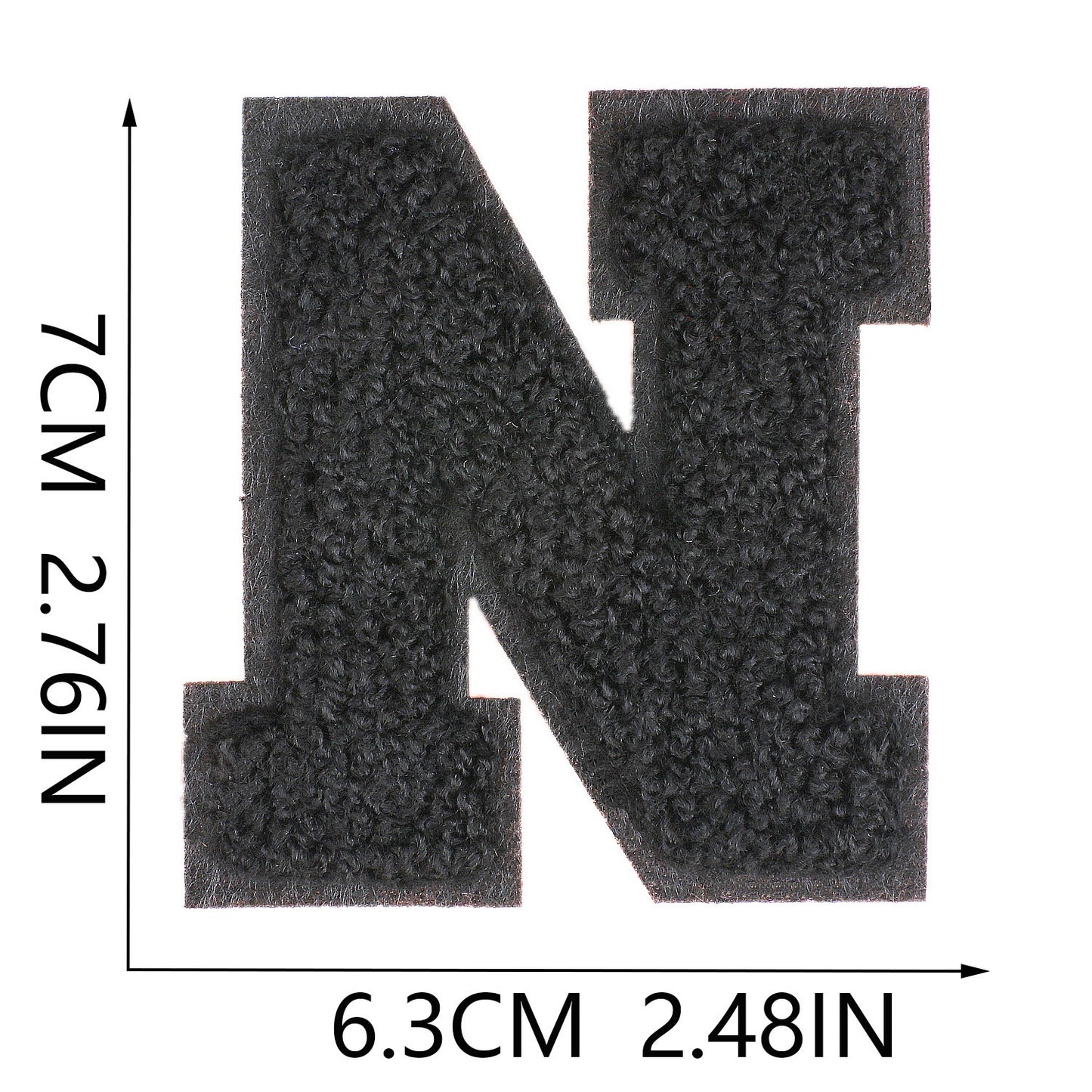 Schwarz 7cm Buchstaben A–Z Chenille Aufnäher Patches zum Aufbügeln für Kleidung DIY
