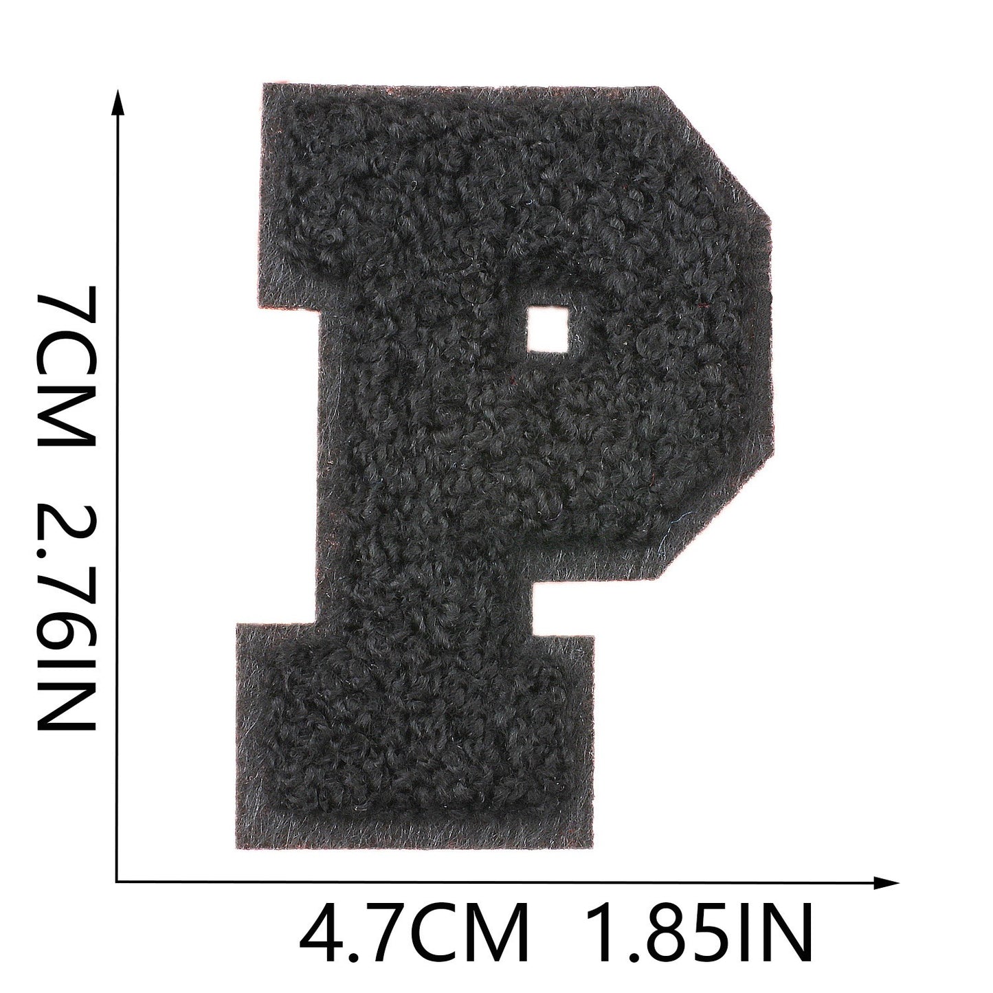 Schwarz 7cm Buchstaben A–Z Chenille Aufnäher Patches zum Aufbügeln für Kleidung DIY