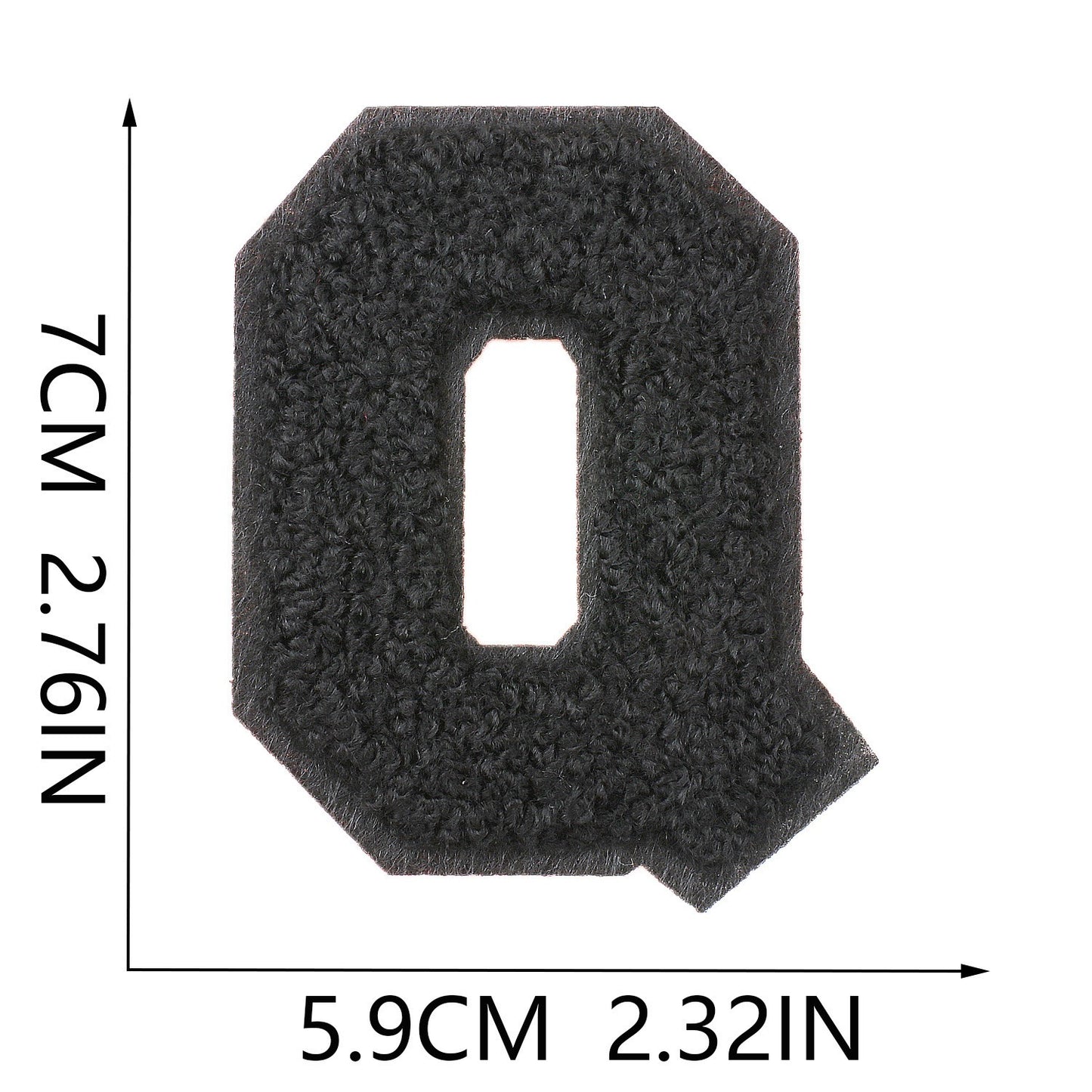 Schwarz 7cm Buchstaben A–Z Chenille Aufnäher Patches zum Aufbügeln für Kleidung DIY