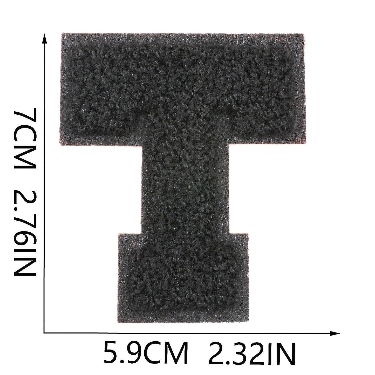 Schwarz 7cm Buchstaben A–Z Chenille Aufnäher Patches zum Aufbügeln für Kleidung DIY