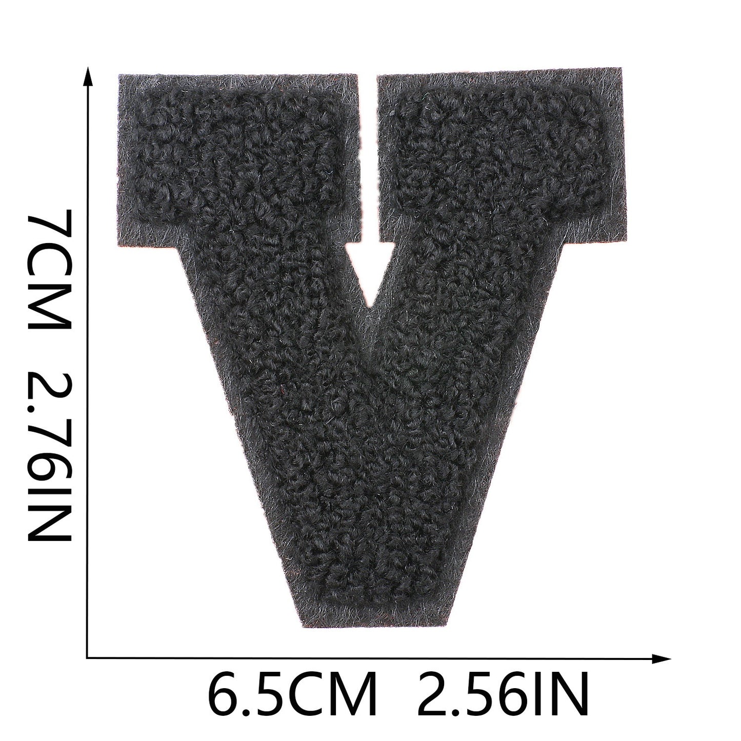 Schwarz 7cm Buchstaben A–Z Chenille Aufnäher Patches zum Aufbügeln für Kleidung DIY