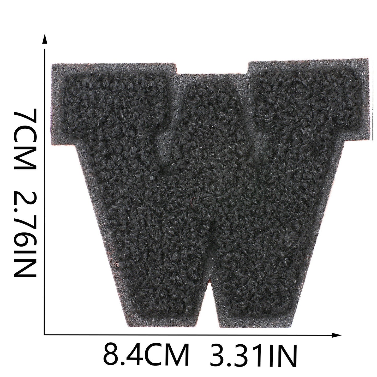 Schwarz 7cm Buchstaben A–Z Chenille Aufnäher Patches zum Aufbügeln für Kleidung DIY