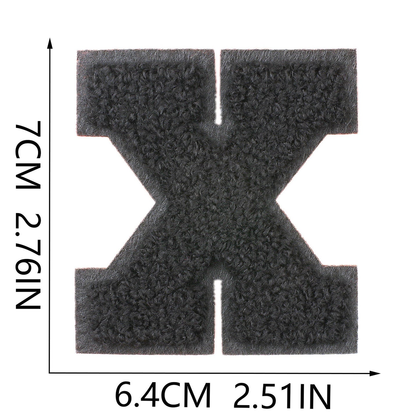 Schwarz 7cm Buchstaben A–Z Chenille Aufnäher Patches zum Aufbügeln für Kleidung DIY