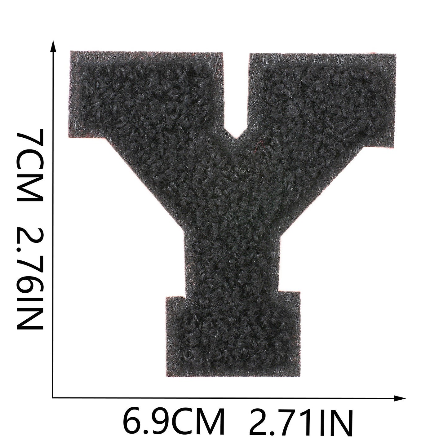 Schwarz 7cm Buchstaben A–Z Chenille Aufnäher Patches zum Aufbügeln für Kleidung DIY