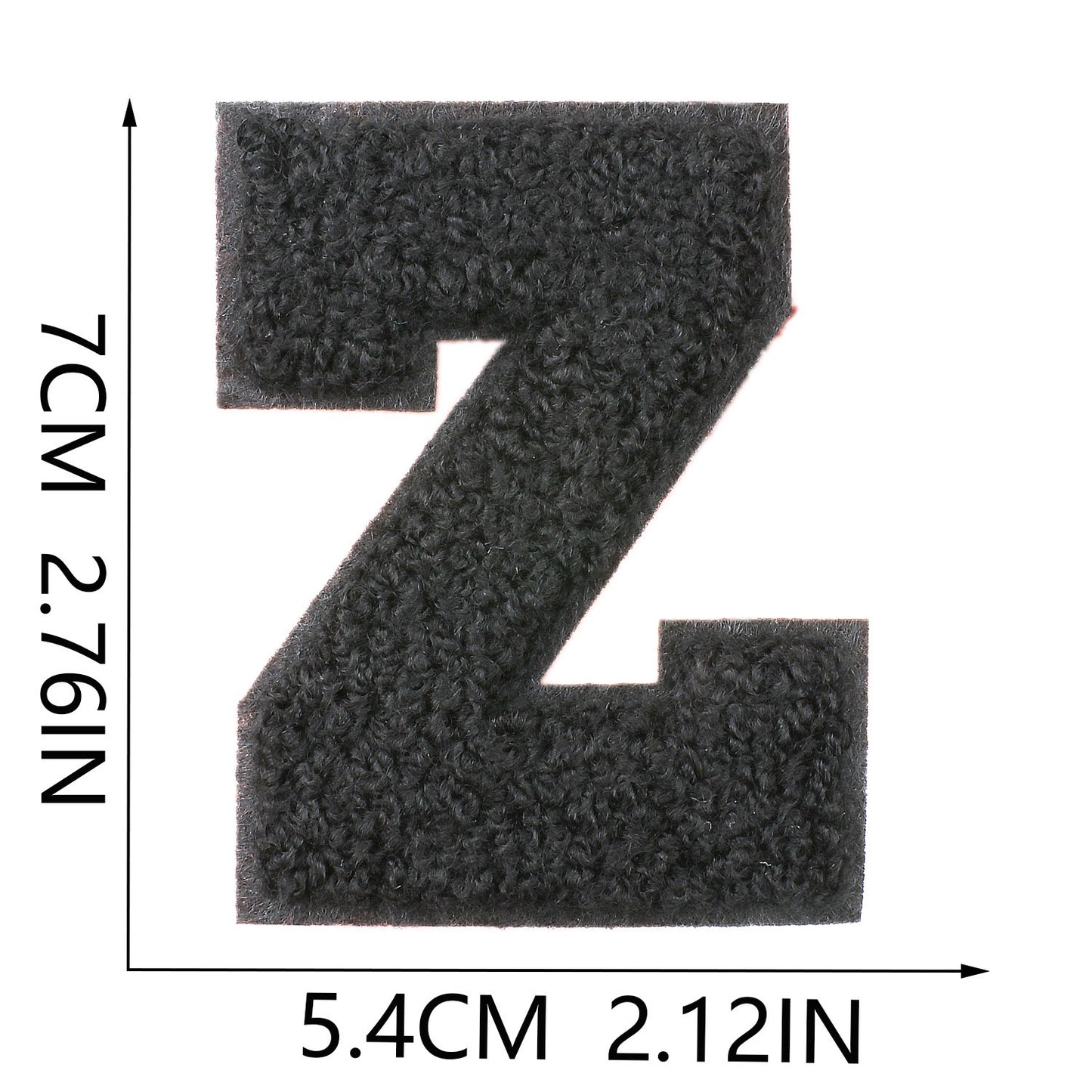 Schwarz 7cm Buchstaben A–Z Chenille Aufnäher Patches zum Aufbügeln für Kleidung DIY