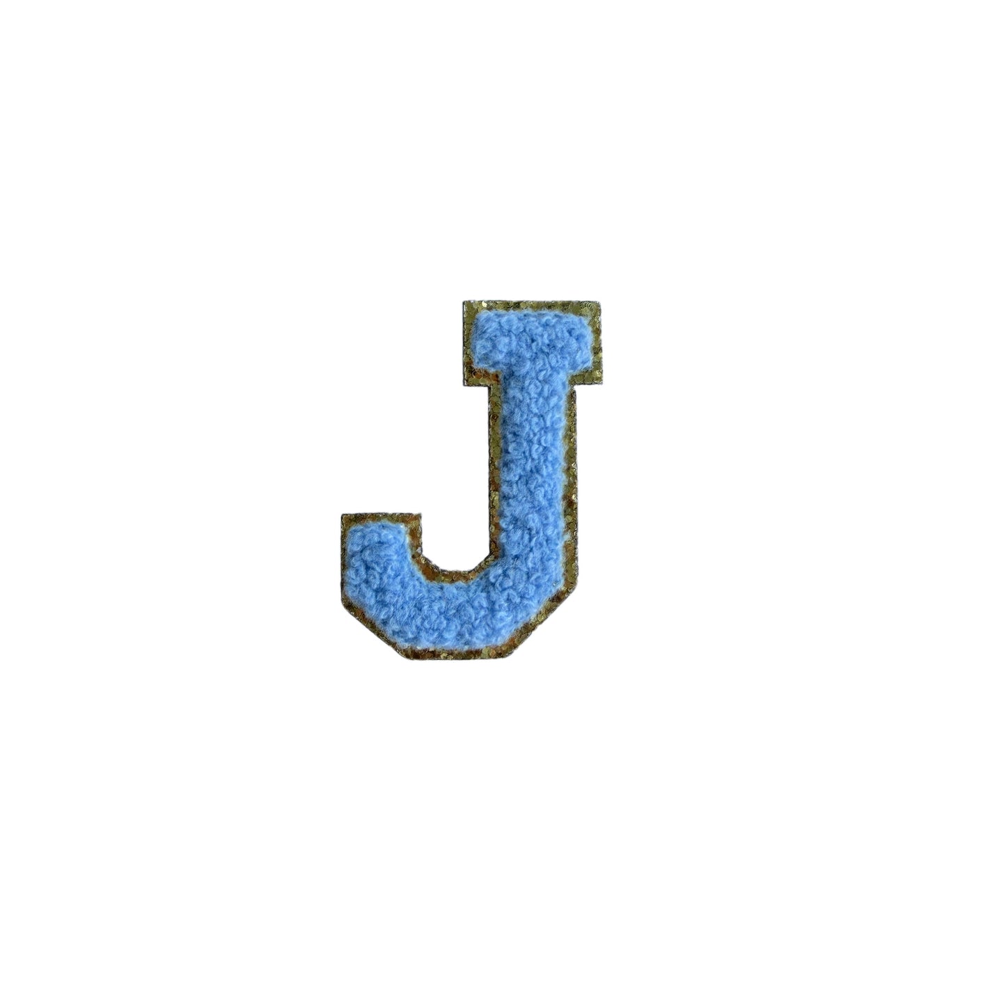 Jeansblau A-Z Chenille Buchstaben Sticker Aufkleber Aufnäher für Handyhülle Kleidung Taschen DIY