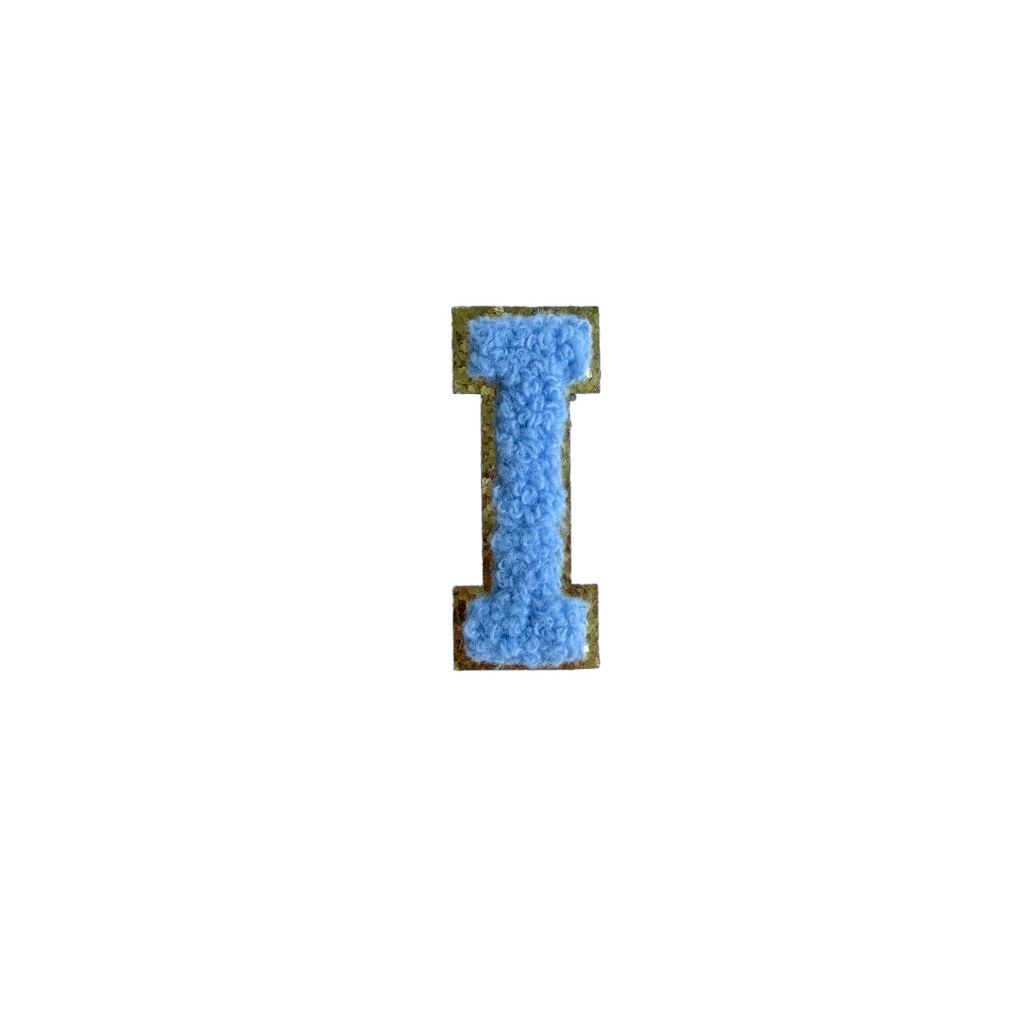 Jeansblau A-Z Chenille Buchstaben Sticker Aufkleber Aufnäher für Handyhülle Kleidung Taschen DIY