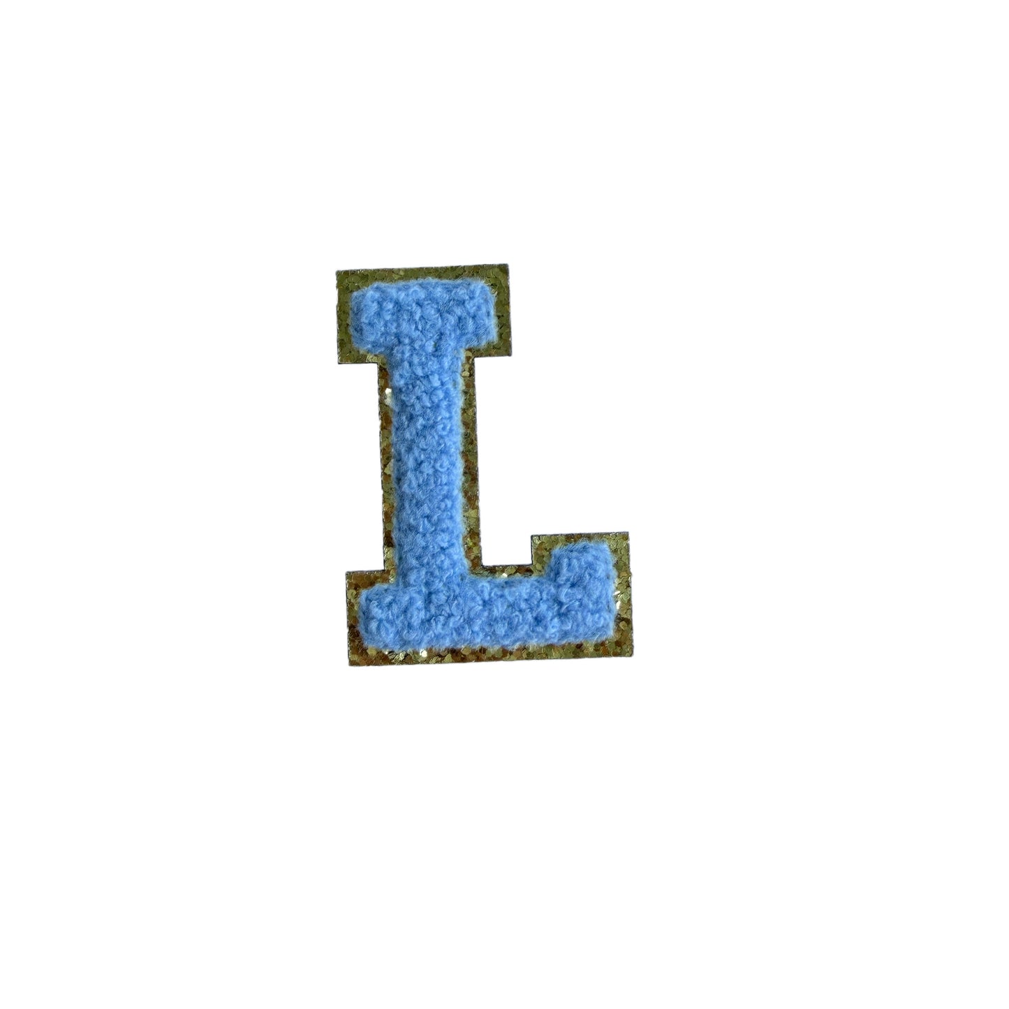 Jeansblau A-Z Chenille Buchstaben Sticker Aufkleber Aufnäher für Handyhülle Kleidung Taschen DIY