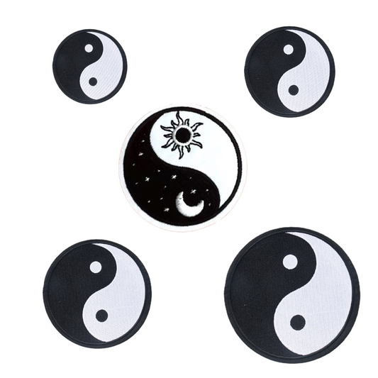 YinYang Patch Aufnäher Aufbügler Sticker XS S M L XL Kleidung Tasche Handyhülle DIY