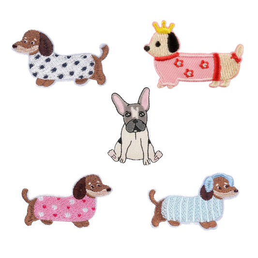 Hund Stickerei Patch Serie B selbstklebend Sticker oder aufbügelbar Iron-On DIY Handyhülle