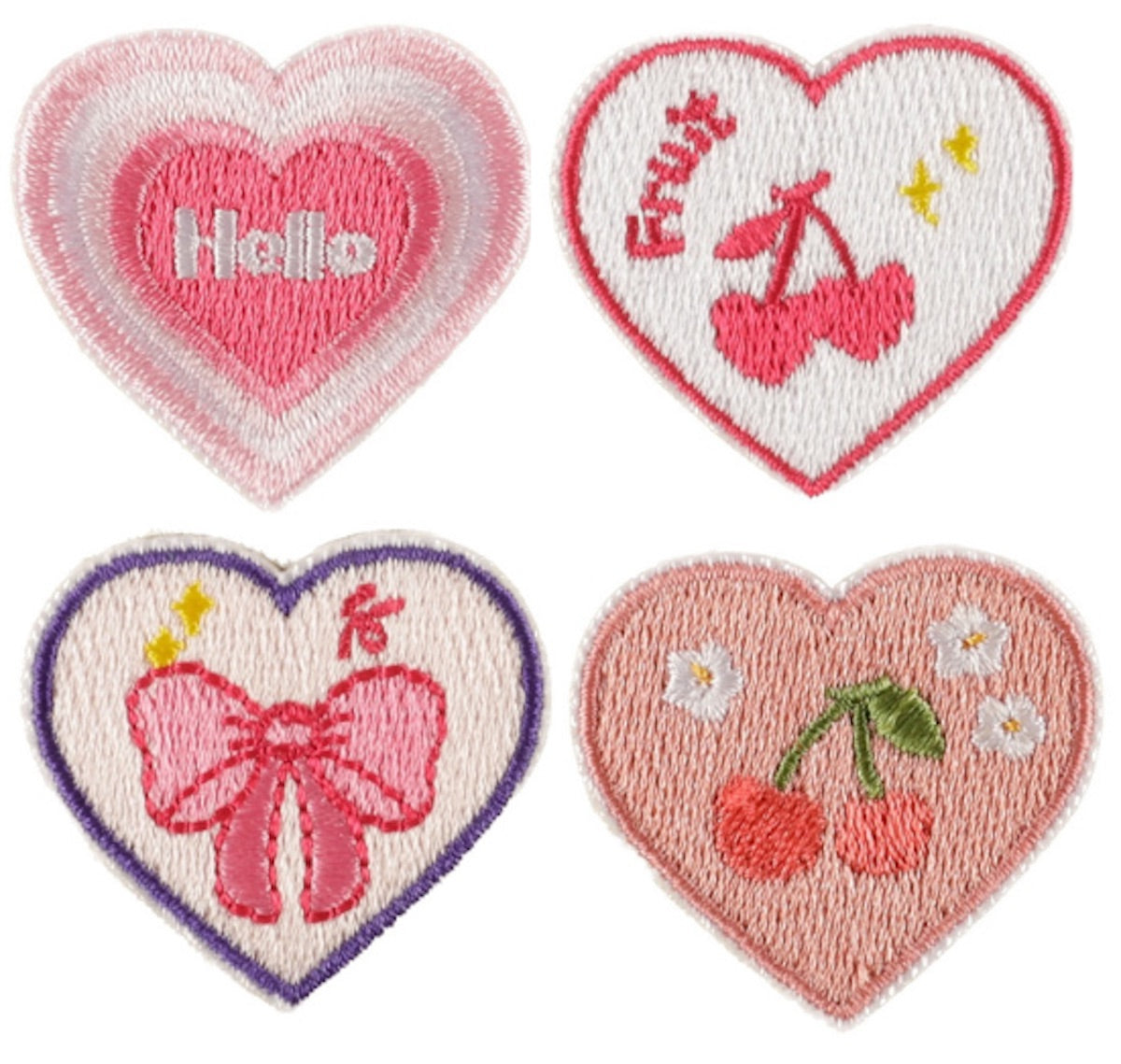 Herz XS Stickerei Selbstklebend Patch Sticker Motivwahl 4er 8er 16er Set DIY Handyhülle