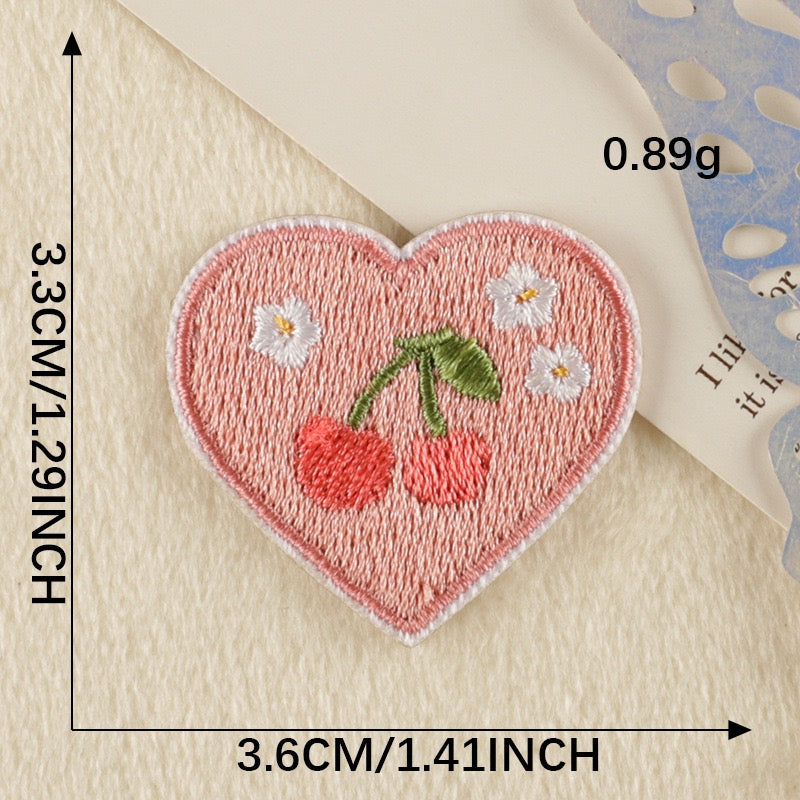 Herz XS Stickerei Selbstklebend Patch Sticker Motivwahl 4er 8er 16er Set DIY Handyhülle