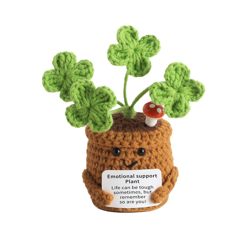 Emotional Support Pflanze gehäkelt Blume Geschenk Deko Rose Herz Kleeblatt Handmade