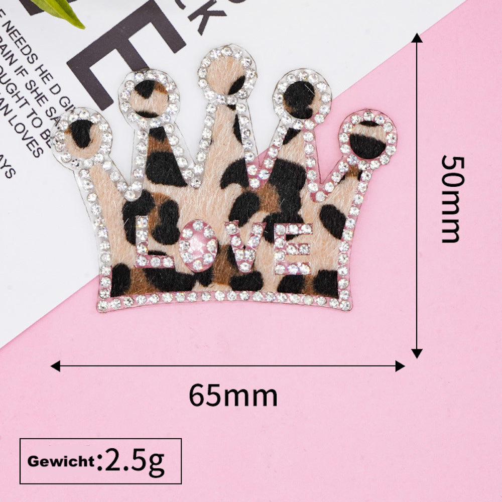 Patch Krone Strass zum Aufbügeln – Bügelbild Krönchen DIY Deko Bekleidung Taschen