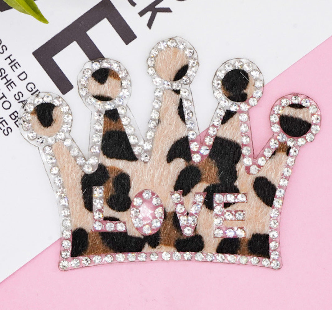 Patch Krone Strass zum Aufbügeln – Bügelbild Krönchen DIY Deko Bekleidung Taschen