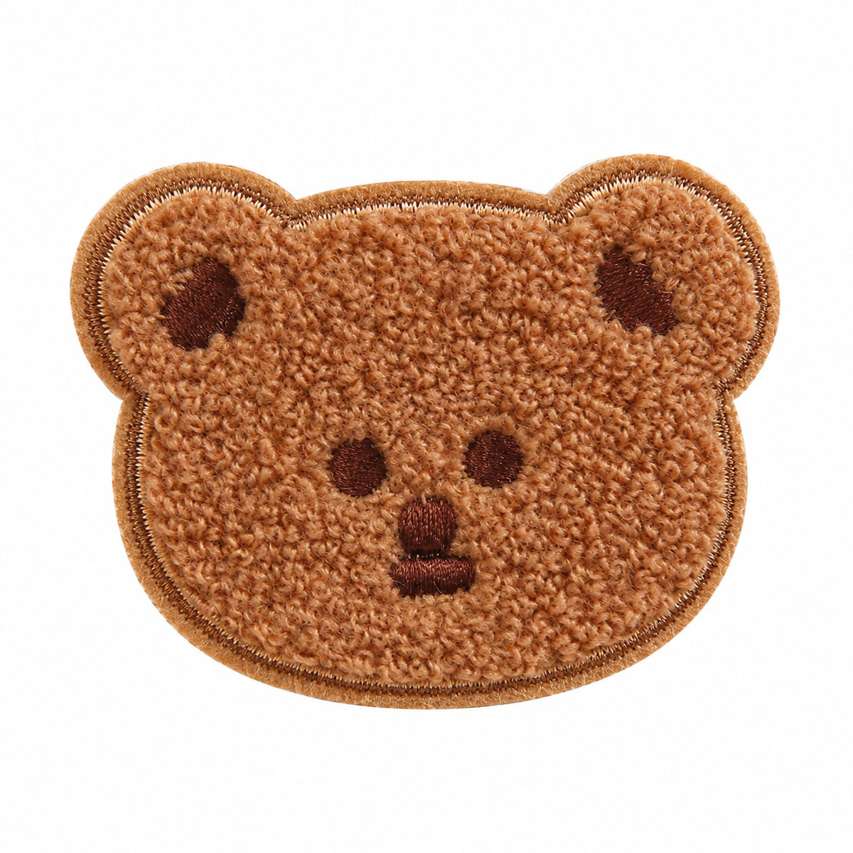 Chenille Teddy Bär Patches Aufnäher Towel Look zum Aufnähen Sticker – Braun XS–L – Flauschig & Süß