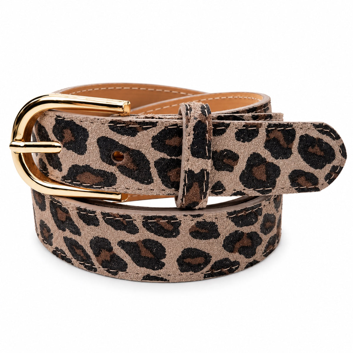 Damen Gürtel mit Wildleder-Oberfläche 3 cm Made in Italy Silber/Gold 85–100 cm