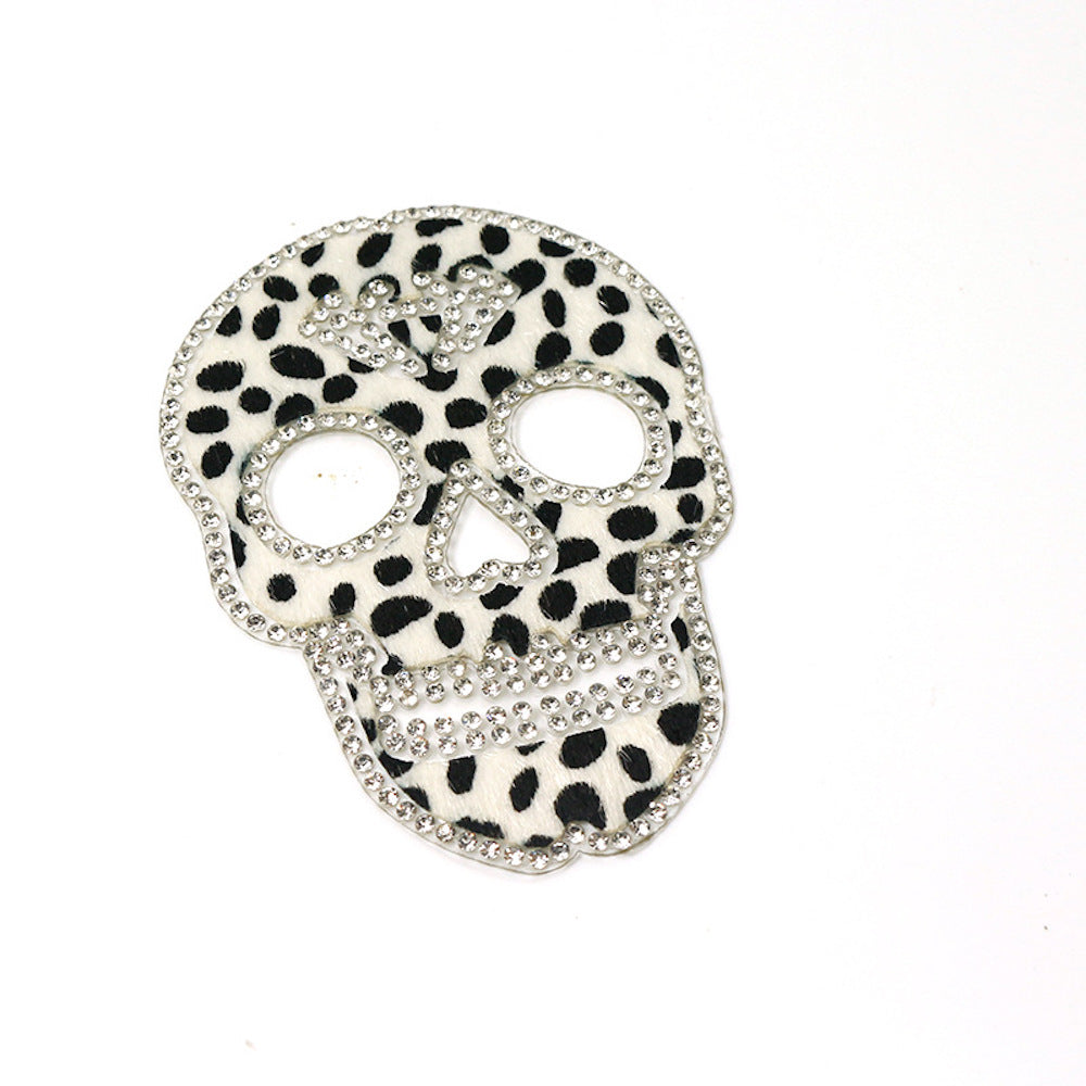 Leo Totenkopf Glitzer Patches zum Aufbügeln DIY Bügelbild für Kleidung Tasche