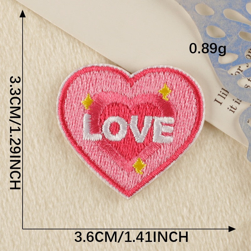 Herz XS Stickerei Selbstklebend Patch Sticker Motivwahl 4er 8er 16er Set DIY Handyhülle