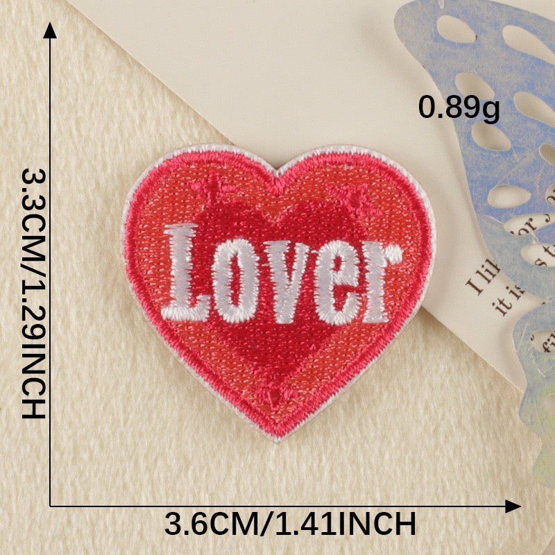 Herz XS Stickerei Selbstklebend Patch Sticker Motivwahl 4er 8er 16er Set DIY Handyhülle