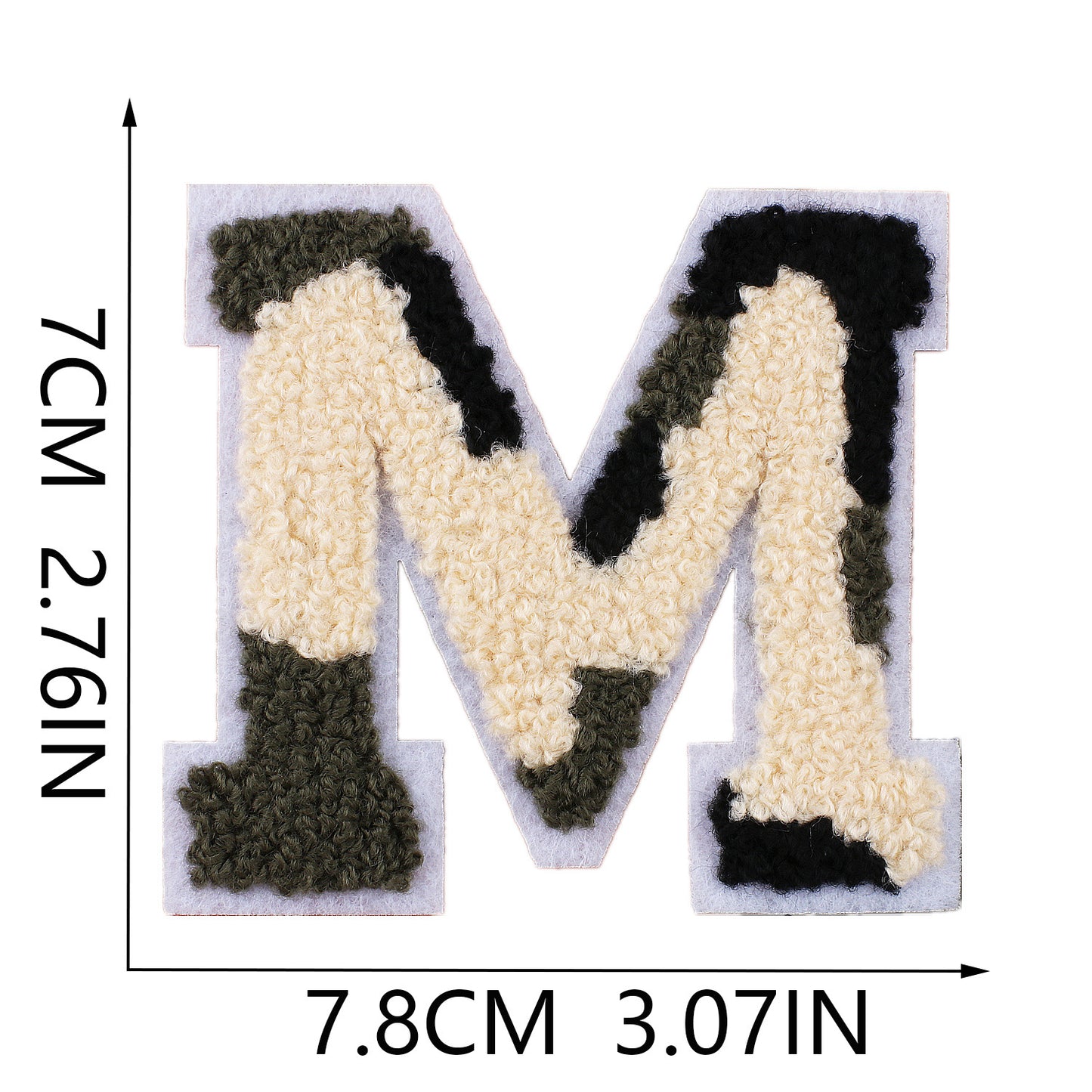 Camouflage Buchstaben A–Z Chenille Aufnäher | Zum Aufbügeln oder Annähen | 7 cm DIY Patch