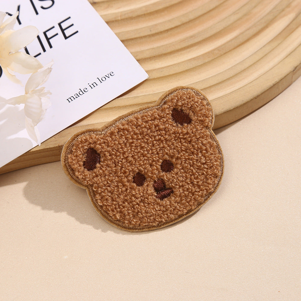 Teddy Bär Patch Towel Look zum Aufnähen – Braun XS–M – Flauschig & Süß