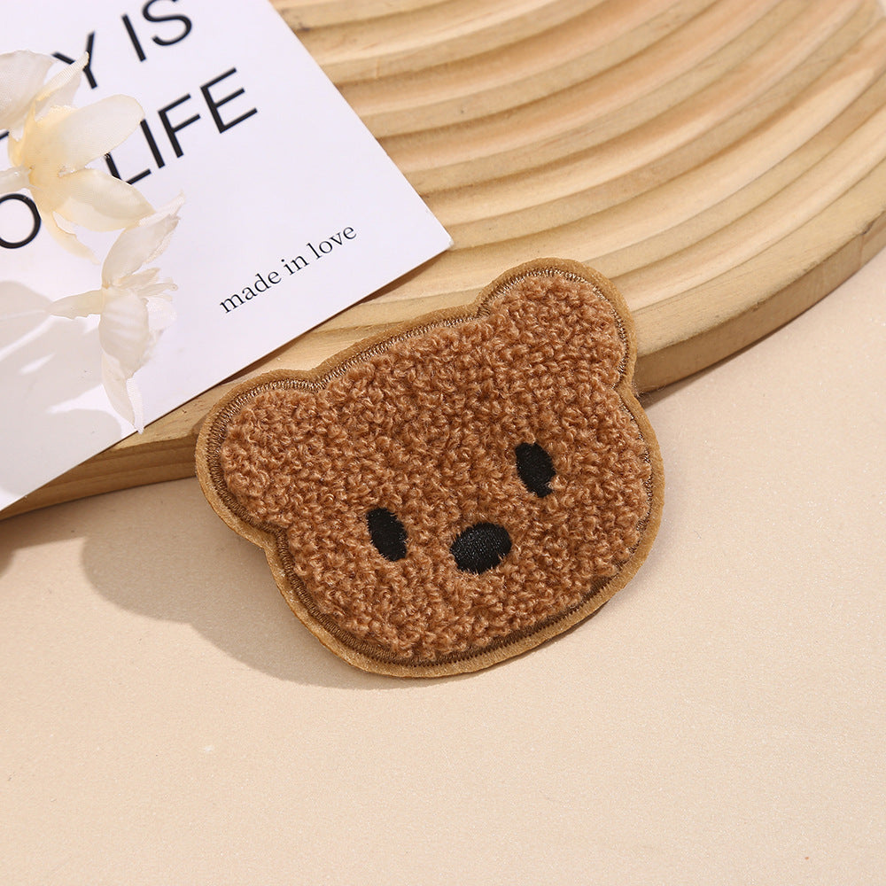 Teddy Bär Patch Towel Look zum Aufnähen – Braun XS–M – Flauschig & Süß
