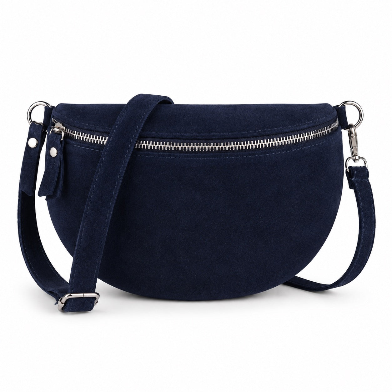 Damen Wildleder Crossbody Bag BASIC – Bauchtasche, Gürteltasche, Schulter- & Umhängetasche – S–L Beige Braun Schwarz