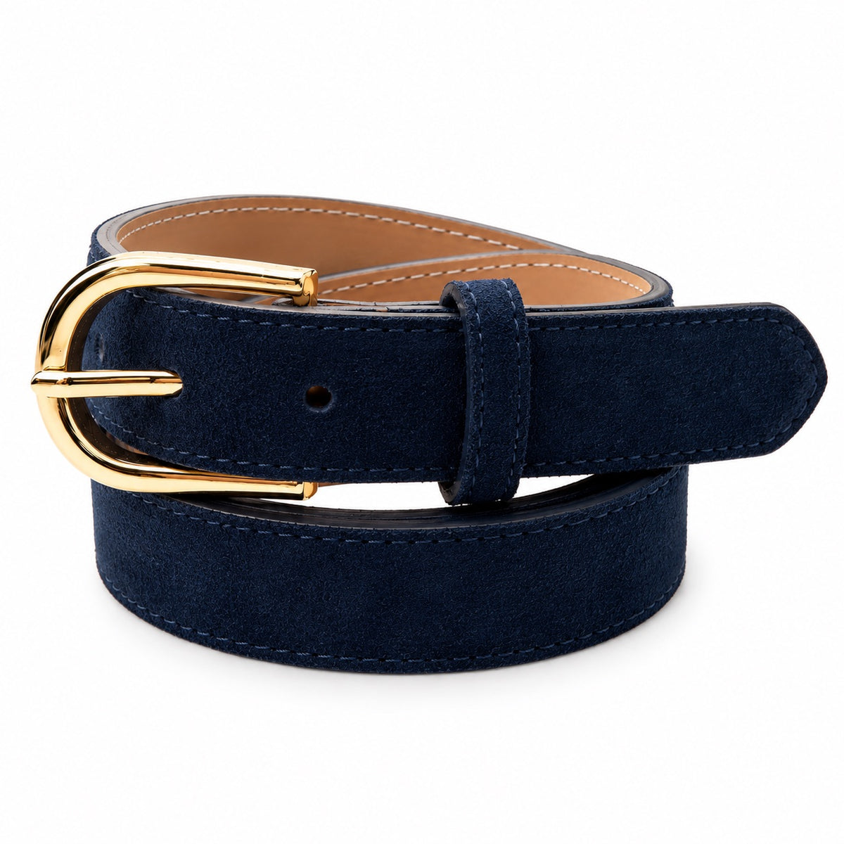 Damen Gürtel mit Wildleder-Oberfläche 3 cm Made in Italy Silber/Gold 85–100 cm