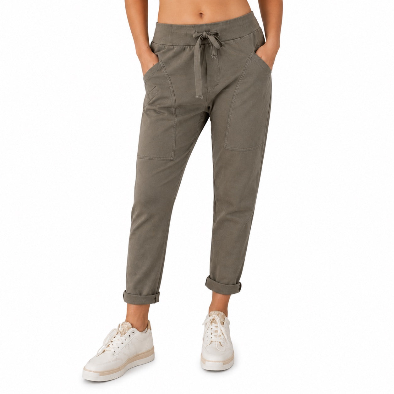WENDY TRENDY Damen Jogpants Baggy Hose Jogger große Taschen Baumwolle Made in Italy S-XXL