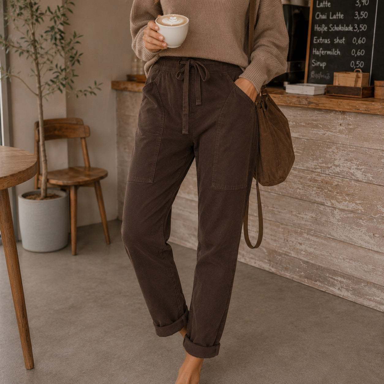 WENDY TRENDY Damen Jogpants Baggy Hose Jogger große Taschen Baumwolle Made in Italy S-XXL