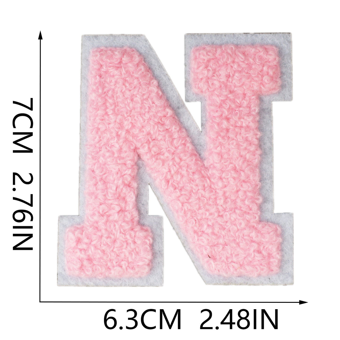 rosa 7cm A-Z Buchstaben-Aufnäher-Aufbügeln DIY-Kleidung Taschen Handyhülle